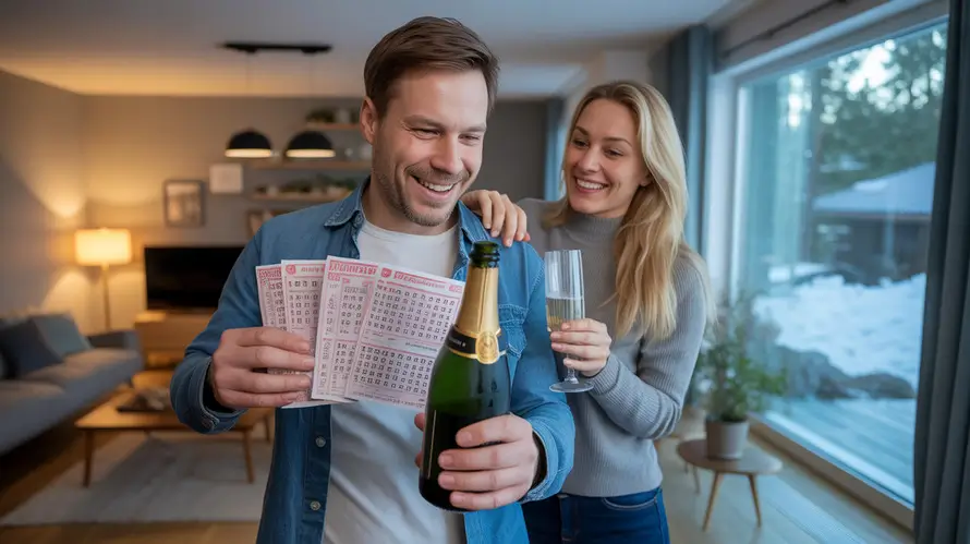 Lottovoittaja juhlii