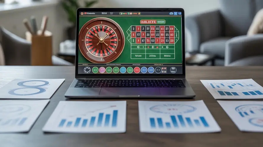 Rulettipeli tietokoneella ja tilastot
