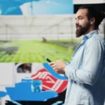 Espanjalaisen jalkapallon tilastoanalyysi mies lyömässä vetoa puhelimella